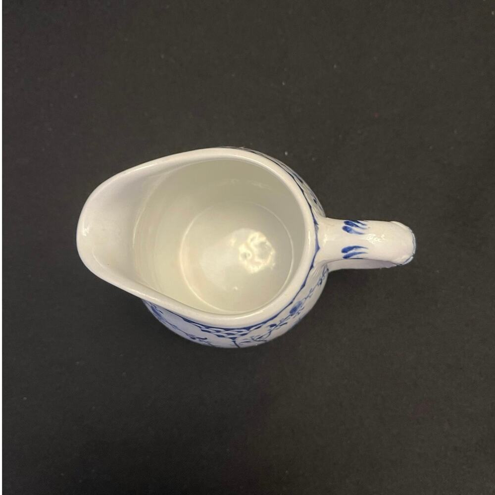 FURNIVALS BLUE DENMARK Creamer England Porcelain Floral Pitcher Vintage - Picture 5 of 7